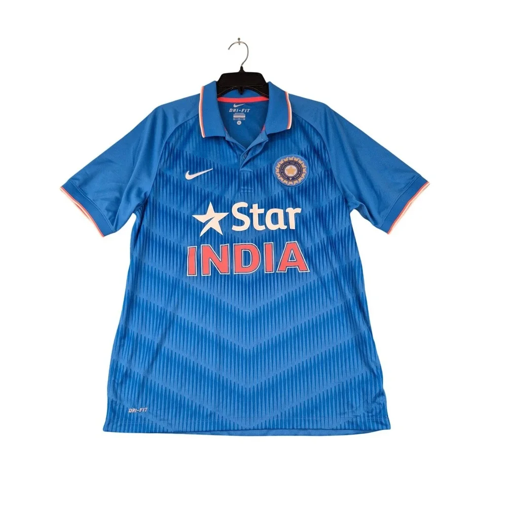 Nike India Cricket‎ Jersey Mens XL Blue Star India Dri-FIT National Team Polo